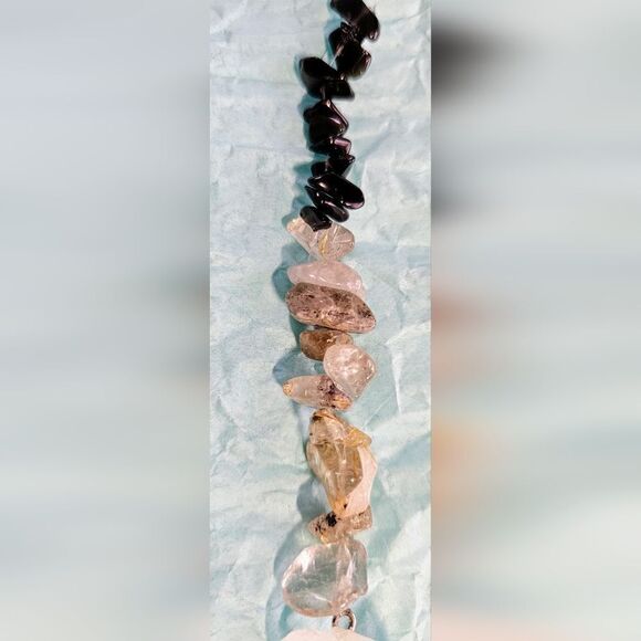 Rutilated Quartz & Obsidian Lumurian Quartz Hand Made Window Water Crystal L8 - Picture 4 of 6